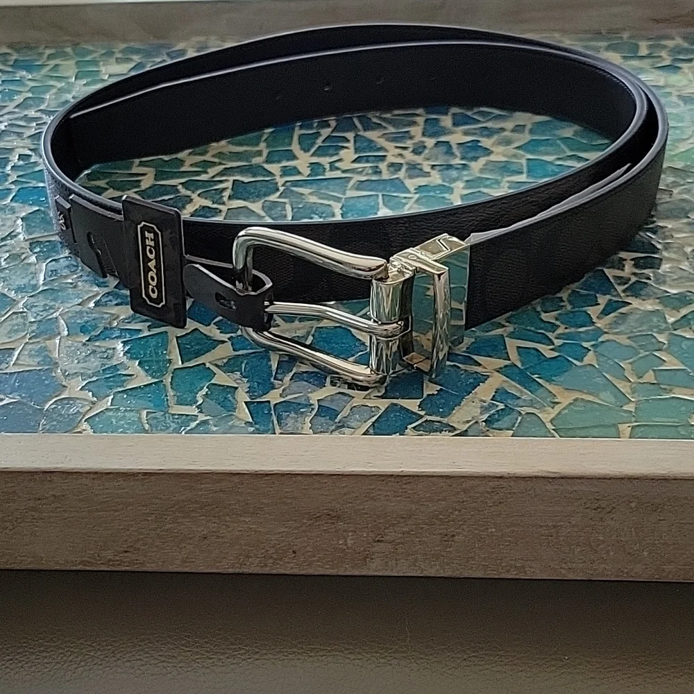 Coach Leather Harness Signature Reversible Cut To Size Belt